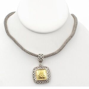 John Hardy sterling silver 22k necklace pendant